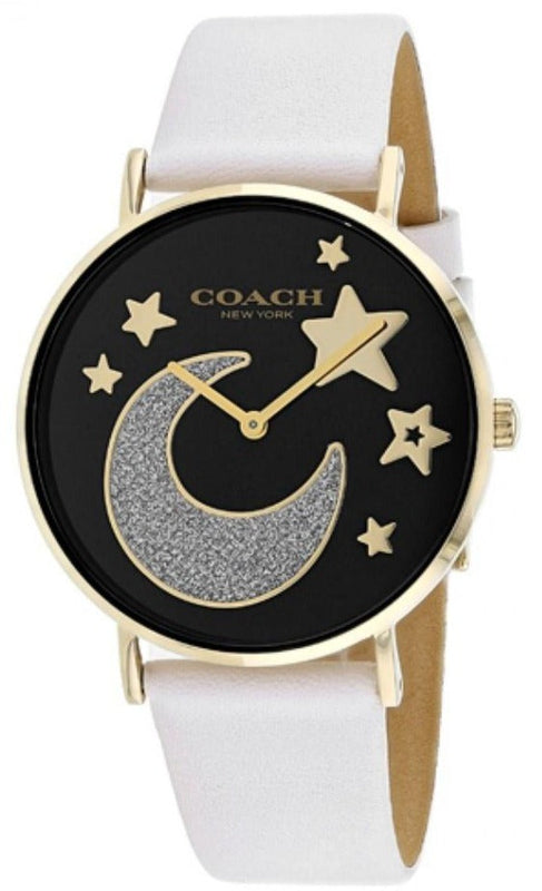 Coach Perry Black Dial White Leather Strap Watch for Women - 14503041 Buy Now By Coach