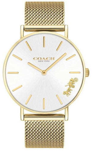 Coach Perry White Dial Gold Mesh Bracelet Watch for Women - 14503125 Buy Now By Coach