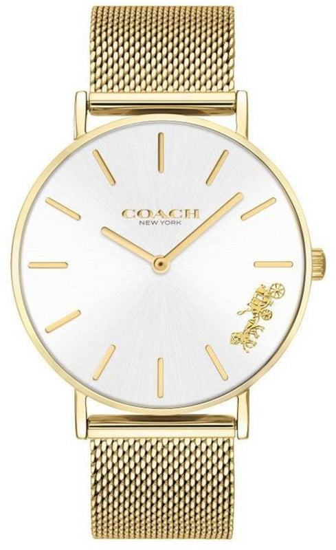 Coach Perry White Dial Gold Mesh Bracelet Watch for Women - 14503125 Buy Now By Coach