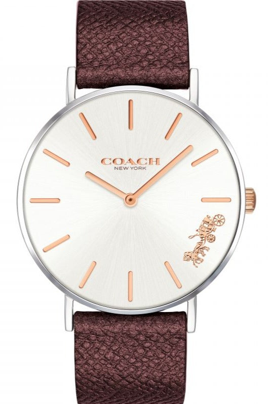 Coach Perry White Dial Brown Leather Strap Watch for Women - 14503154 Buy Now By Coach