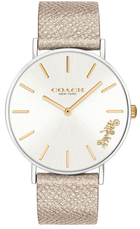 Coach Perry White Dial Beige Leather Strap Watch for Women - 14503157 Buy Now By Coach