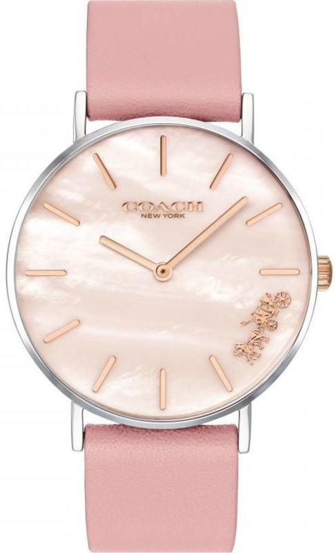 Coach Perry Mother of Pearl Pink Dial Pink Leather Strap Watch for Women - 14503244 Buy Now By Coach
