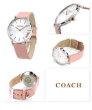 Coach Perry White Dial Pink Leather Strap Watch for Women - 14503118 Buy Now By Coach
