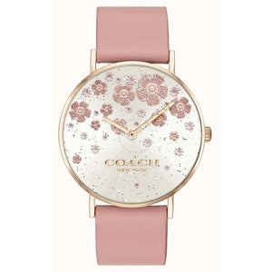 Coach Perry Silver Dial Pink Leather Strap Watch For Women - 14503325 Buy Now By Coach