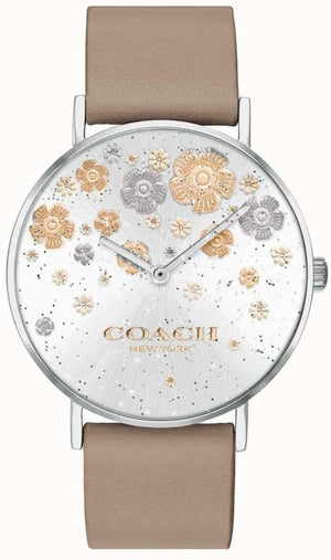 Coach Perry Quartz Silver Dial Brown Leather Strap Watch for Women - 14503326 Buy Now By Coach