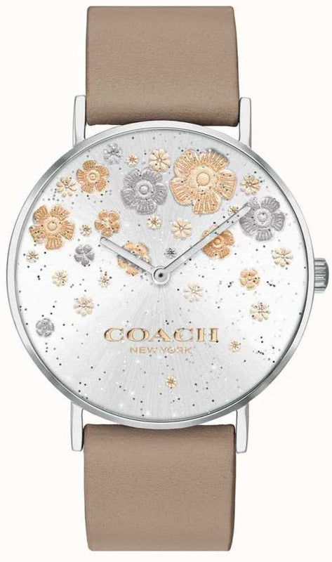 Coach Perry Quartz Silver Dial Brown Leather Strap Watch for Women - 14503326 Buy Now By Coach