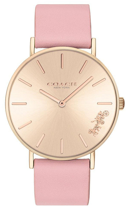 Coach Delancey Gold Dial Pink Leather Strap Watch for Women - 14503332 Buy Now By Coach