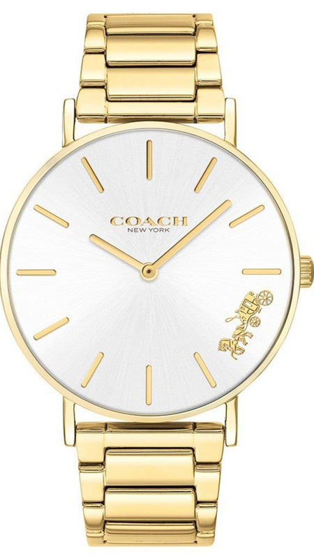 Coach Perry White Dial Gold Steel Strap Watch for Women - 14503345 Buy Now By Coach