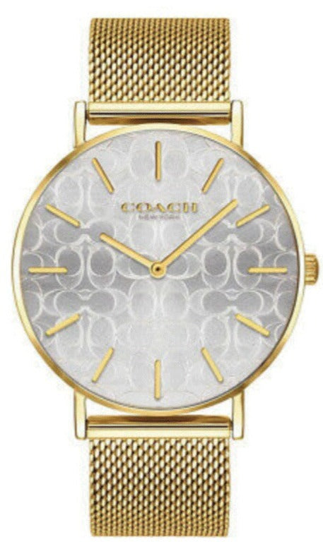 Coach Perry Silver Dial Gold Mesh Bracelet Watch for Women - 14503385 Buy Now By Coach