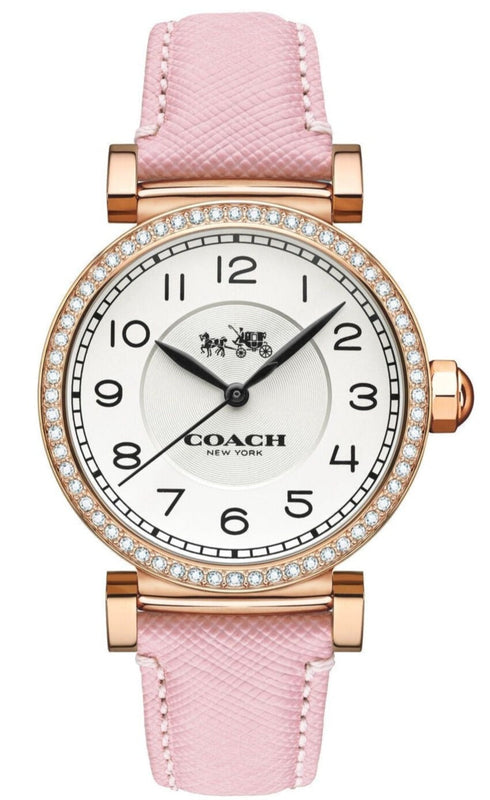 Coach Madison White Dial Pink Leather Strap Watch for Women - 14503395 Buy Now By Coach