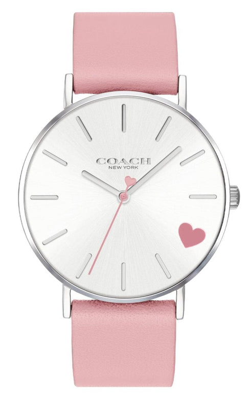 Coach Perry Silver Dial Pink Leather Strap Watch for Women - 14503516 Buy Now By Coach