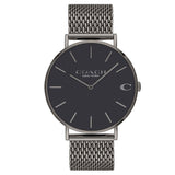 Coach Charles Black Dial Grey Mesh Bracelet Watch for Men - 14602145 Buy Now By Coach