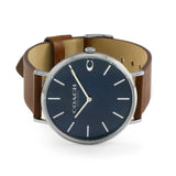 Coach Charles Blue Dial Brown Leather Strap Watch for Men - 14602151 Buy Now By Coach