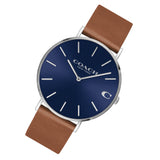 Coach Charles Blue Dial Brown Leather Strap Watch for Men - 14602151 Buy Now By Coach