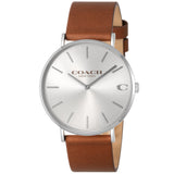 Coach Charles Silver Dial Brown Leather Strap Watch for Men - 14602152 Buy Now By Coach