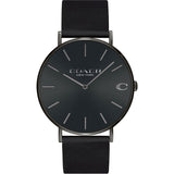 Coach Charles Black Dial Black Leather Strap Watch for Men - 14602434 Buy Now By Coach