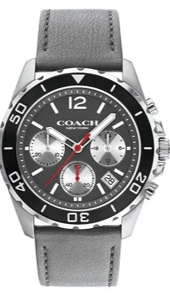 Coach Kent Grey Dial Grey Leather Strap Watch for Men - 14602561 Buy Now By Coach