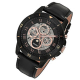 Fossil Grant Sport Automatic Skeleton Black Dial Black Leather Strap Watch for Men - ME3138 Buy Now By Fossil
