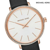 Michael Kors Pyper Three Hand White Dial Black Leather Strap Watch For Women - MK2835 Buy Now By Michael Kors