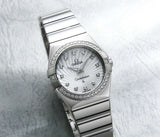 Omega Constellation Quartz Diamonds Silver Dial Silver Steel Strap Watch for Women - 123.15.27.60.55.004 Buy Now By Omega