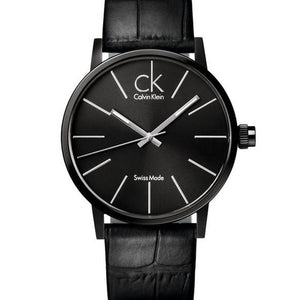 Calvin Klein Post Minimal Black Dial Black Leather Strap Watch for Men - K7621401 Buy Now By Calvin Klein