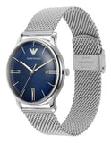 Emporio Armani Minimalist Quartz Blue Dial Silver Steel Strap Watch For Men - AR11571 Buy Now By Emporio Armani