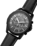 Armani Exchange Banks Chronograph Black Dial Black Leather Strap Watch For Men - AX1724 Buy Now By Armani Exchange