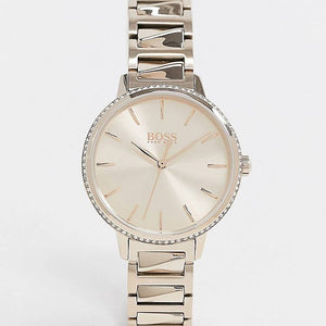 Hugo Boss Signature Gold Dial Gold Stainless Steel Strap Watch for Women - 1502540 Buy Now By Hugo Boss