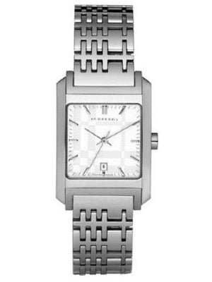 Burberry Nova Check Square White Dial Silver Steel Strap Watch for Women - BU1572 Buy Now By Burberry