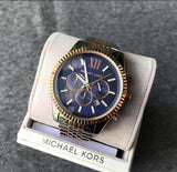 Michael Kors Lexington Blue Dial Two Tone Steel Strap Watch for Men - MK8412 Buy Now By Michael Kors