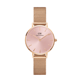 Daniel Wellington Petite Melrose Pink Dial Rose Gold Mesh Strap Watch For Women - DW00100368 Buy Now By Daniel Wellington