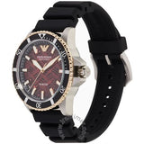 Emporio Armani Meccanico Automatic Red Dial Black Silicon Strap Watch For Men - AR60070 Buy Now By Emporio Armani