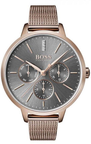 Hugo Boss Symphony Grey Dial Gold Mesh Bracelet Watch for Women - 1502424 Buy Now By Hugo Boss