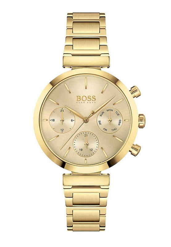 Hugo Boss Flawless Gold Dial Gold Steel Strap Watch for Women - 1502532 Buy Now By Hugo Boss