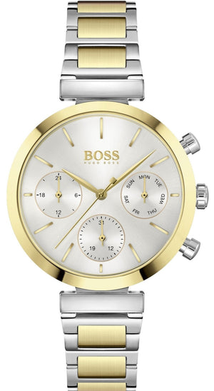 Hugo Boss Flawless Silver Dial Two Tone Steel Strap Watch for Women - 1502550 Buy Now By Hugo Boss