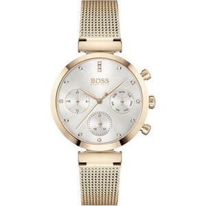 Hugo Boss Flawless White Dial Gold Mesh Bracelet Watch for Women - 1502553 Buy Now By Hugo Boss