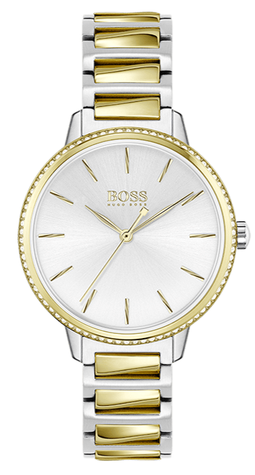 Hugo Boss Signature Silver Dial Two Tone Steel Strap Watch for Women - 1502568 Buy Now By Hugo Boss