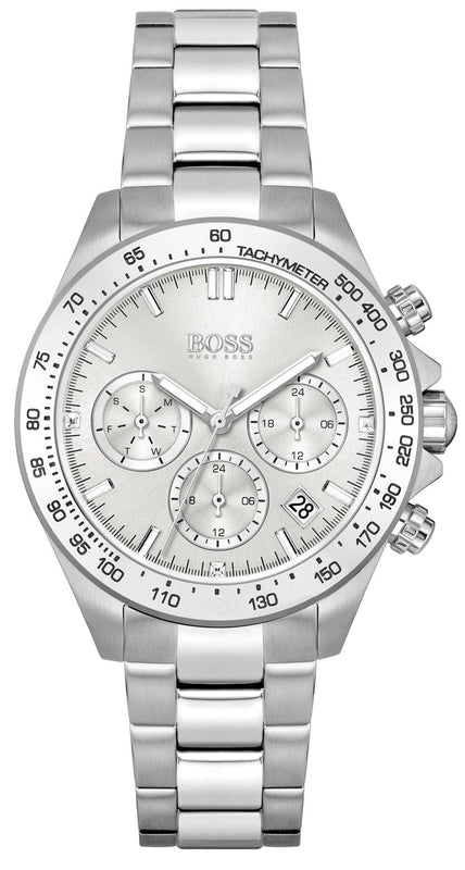 Hugo Boss Novia Chronograph Silver Dial Silver Steel Strap Watch for Women - 1502616 Buy Now By Hugo Boss
