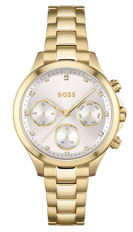 Hugo Boss Hera White Dial Gold Steel Strap Watch for Women - 1502628 Buy Now By Hugo Boss