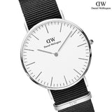 Daniel Wellington Classic Cornwall White Dial Black Nylon Strap Watch For Men - DW00100258 Buy Now By Daniel Wellington