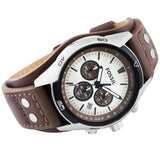 Fossil Coachman Chronograph Silver Dial Brown Leather Strap Watch for Men - CH2565 Buy Now By Fossil