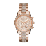 Michael Kors Ritz Chronograph Rose Gold Dial Rose Gold Steel Strap Watch For Women - MK6485 Buy Now By Michael Kors