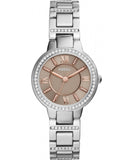 Fossil Virginia Taupe Dial Silver Steel Strap Watch for Women - ES4147 Buy Now By Fossil