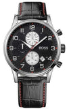 Hugo Boss Aeroliner Black Dial Black Leather Strap Watch for Men - 1512631 Buy Now By Hugo Boss