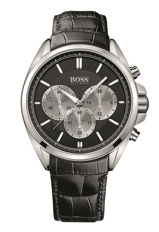 Hugo Boss Driver Black Dial Black Leather Strap Watch for Men - 1512879 Buy Now By Hugo Boss