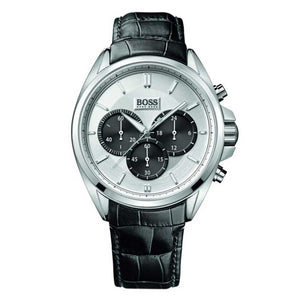 Hugo Boss Driver Chronograph Quartz Silver Dial Black Leather Strap Watch For Men - 1512880 Buy Now By Hugo Boss