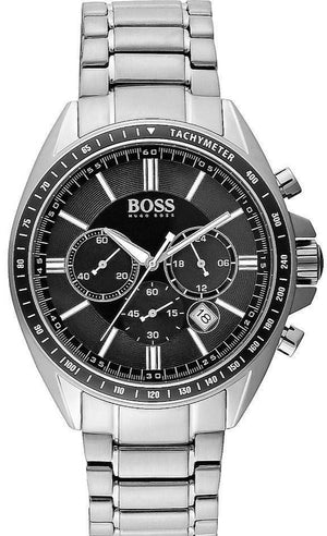 Hugo Boss Driver Chronograph Black Dial Silver Steel Strap Watch For Men - 1513080 Buy Now By Hugo Boss