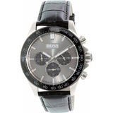 Hugo Boss Ikon Grey Dial Black Leather Strap Watch for Men - 1513177 Buy Now By Hugo Boss