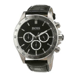 Hugo Boss Ikon Black Dial Black Leather Strap Watch for Men - 1513178 Buy Now By Hugo Boss
