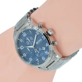 Hugo Boss Aeroliner Blue Dial Silver Steel Strap Watch for Men - 1513183 Buy Now By Hugo Boss